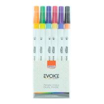 Marcador Artístico Evoke Dual Magic com 6 Cores - BRW