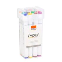 Marcador Artístico Evoke Dual Marker Estojo 12 Cores