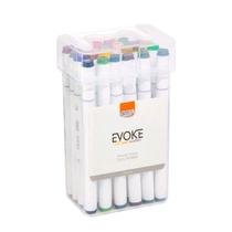 Marcador Artístico Evoke Dual Marker Estojo 24 Cores