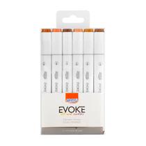Marcador Artístico Evoke Dual Marker - Estojo 6 Cores - Tons De Pele