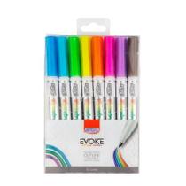 Marcador artistico evoke outline com 8 cores - ca8015