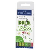 Marcador Artístico Faber Castell Pitt Hand Lettering Tons de Verde Com 06