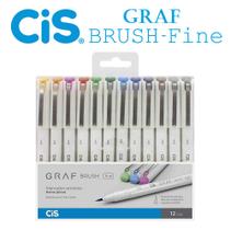 Marcador Artístico Graf Brush Fine Estojo C/12 Cores Cis