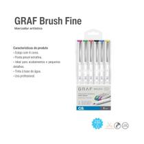 Marcador artístico graf brush fine estojo com 6 cores cis