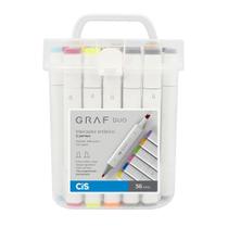 Marcador Artístico Graf Duo Estojo com 36 Cores - Cis