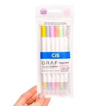Marcador Artístico Graf Duo Highline Pastel 6 Cores Cis 55.3416