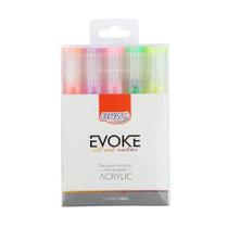 Marcador Artístico Permanente BRW Evoke Acrylic Neon 5 cores