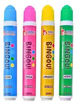 Marcador Bingo Tamoio Bingou 4 Cores 20ml Caneta Carimbo Redonda - Amarelo/Azul/Rosa/Verde Marcador Bingo Tamoio Bingou 4 Cores 20ml Caneta Carimbo Redonda - Amarelo/Azul/Rosa/Verde