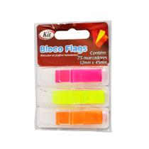 Marcador Bloco Flags De Página 12 X 45mm Com 75 Folhas Kit