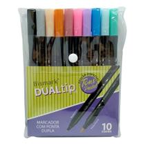 Marcador Brush Bismark Dual Tip Tons Pastéis 10 Cores