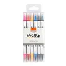 Marcador Brushpen Evoke Dual Com 6 Cores BRW