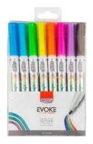 Marcador Brw Evoke Outline Contorno Colorido C/ Traço Prata
