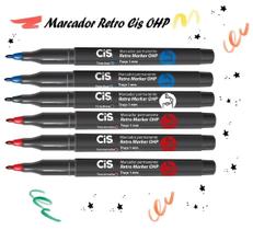 Marcador Caneta Retro Cis 1.0 - Kit C/ 6 Cores Sortida