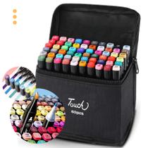 Marcador Caneta Touch Kit 60 Cores Para Colorir, Pintura e Criatividade Marcador Caneta Touch Kit 60 Cores Para Colorir, Pintura e Criatividade