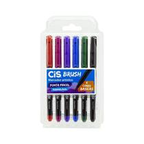 Marcador Cis Brush Cores Básicas 06 Cores Marcador Cis Brush Cores Básicas 06 Cores