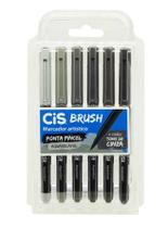 Marcador Cis Brush Est C/6 Tons Cinzas Marcador Cis Brush Est C/6 Tons Cinzas