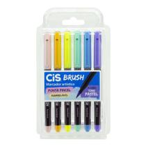 Marcador cis brush estojo c/6 tons pastel
