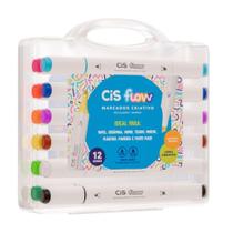 Marcador Cis Criativo Flow Estojo Com 12 Cores