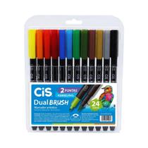 Marcador Cis Dual Brush 24 Cores