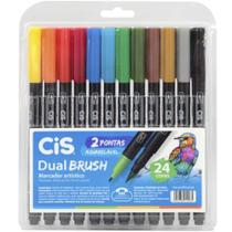 Marcador Cis Dual Brush estojo 24 cores