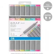 Marcador Cis Graf Duo Brush c/6und Tons Pastel