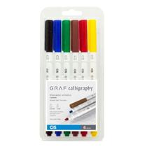 Marcador Cis Graf Duo Calligraphy 6 Cores