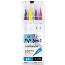 Marcador CiS Graf Soft Brush Com 12 Cores
