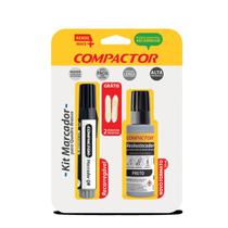 MARCADOR COMPACTOR QB+REABASTECEDOR 30ml-BL/1 CX/4-PRETO+2 P