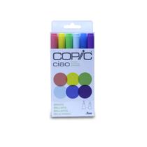 Marcador Copic Ciao Brights Ponta Dupla Estojo com 6 Cores - 12503021