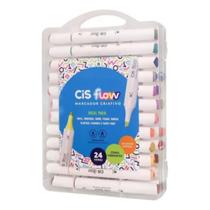 Marcador Criativo Cis Flow Ponta Dupla 24 Cores