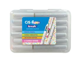 Marcador Criativo Flow Brush Estojo 6 Cores Cis