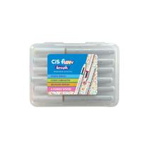 Marcador criativo flow brush estojo com 6 cores vivid cis