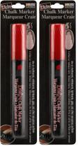 Marcador de Giz Marvy Uchida 483-C-2 Vermelho Ponta Cunha 2 Unidades