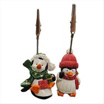 Marcador de Lugar Pinguim Prendedor Enfeite Resina 6CM 4 UN Marcador de Lugar Pinguim Prendedor Enfeite Resina 6CM 4 UN