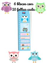 Marcador de pagina auto colante lembrete adesivo coruja corujinha com régua papelaria Marcador de pagina auto colante lembrete adesivo coruja corujinha com régua papelaria