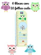 Marcador de pagina auto colante lembrete adesivo coruja corujinha com régua papelaria Marcador de pagina auto colante lembrete adesivo coruja corujinha com régua papelaria