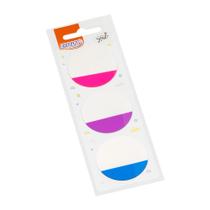Marcador de Páginas Adesivo Brw Smart Notes Moom Colors Redondo com 3 Blocos 45x45mm
