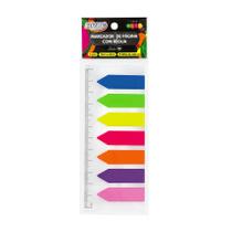 Marcador de Páginas Seta Neon Smart Notes 12x44mm - 7 cores c/ régua