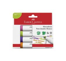 Marcador de Quadro Branco Colorido Faber-Castell 4 Cores