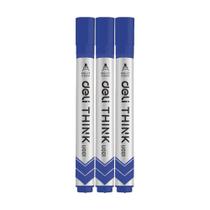 Marcador de Quadro Branco Deli Ponta Redonda 2,0mm Azul - Embalagem com 12 Unidades