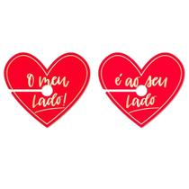 Marcador de Taça Romântica - 6 Unidades com Frase 'Meu lado é ao seu lado' - Cromus