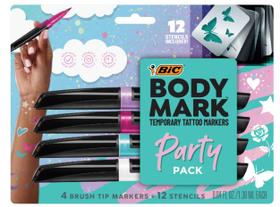 Marcador de tatuagem temporário BIC BodyMark Party Pack, 4 unidades Marcador de tatuagem temporário BIC BodyMark Party Pack, 4 unidades