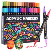 Marcador de tinta acrílica WINSONS 120 cores Dual Tip Art Supply