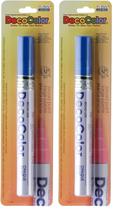 Marcador de Tinta Marvy Uchida DecoColor Broad Azul Kit com 2 Marcador de Tinta Marvy Uchida DecoColor Broad Azul Kit com 2