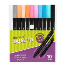 Marcador Dualtip Tons Pastel com 10 Unidades - Bismark Marcador Dualtip Tons Pastel com 10 Unidades - Bismark