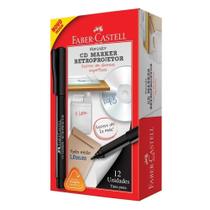 Marcador Faber Castell para CD,DVD e Retroprojetor Preto - Embalagem com 12 Unidades