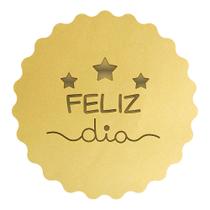 Marcador Feliz DIa Lettering Decorado Estrelas