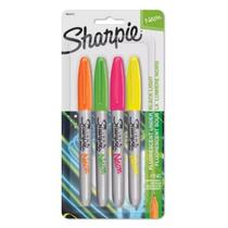 Marcador Fluorescente Permanente Sharpie Fino C/4 Cores Neon