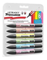 Marcador LetraSet Promarker Tons Vivos 6 Unidades