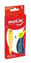 Marcador Marca-Texto 6un Com Glitter Brilho Molin